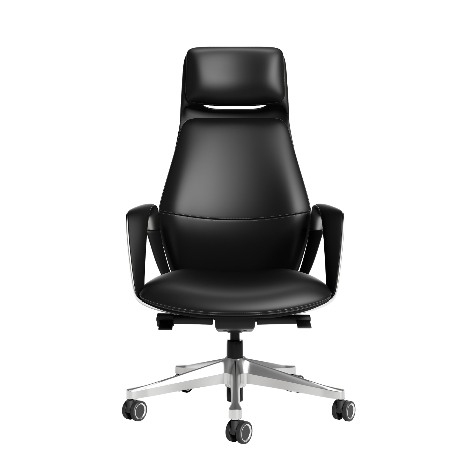 Silla Ejecutiva TH03 Vinipiel Negro y Base Cromada