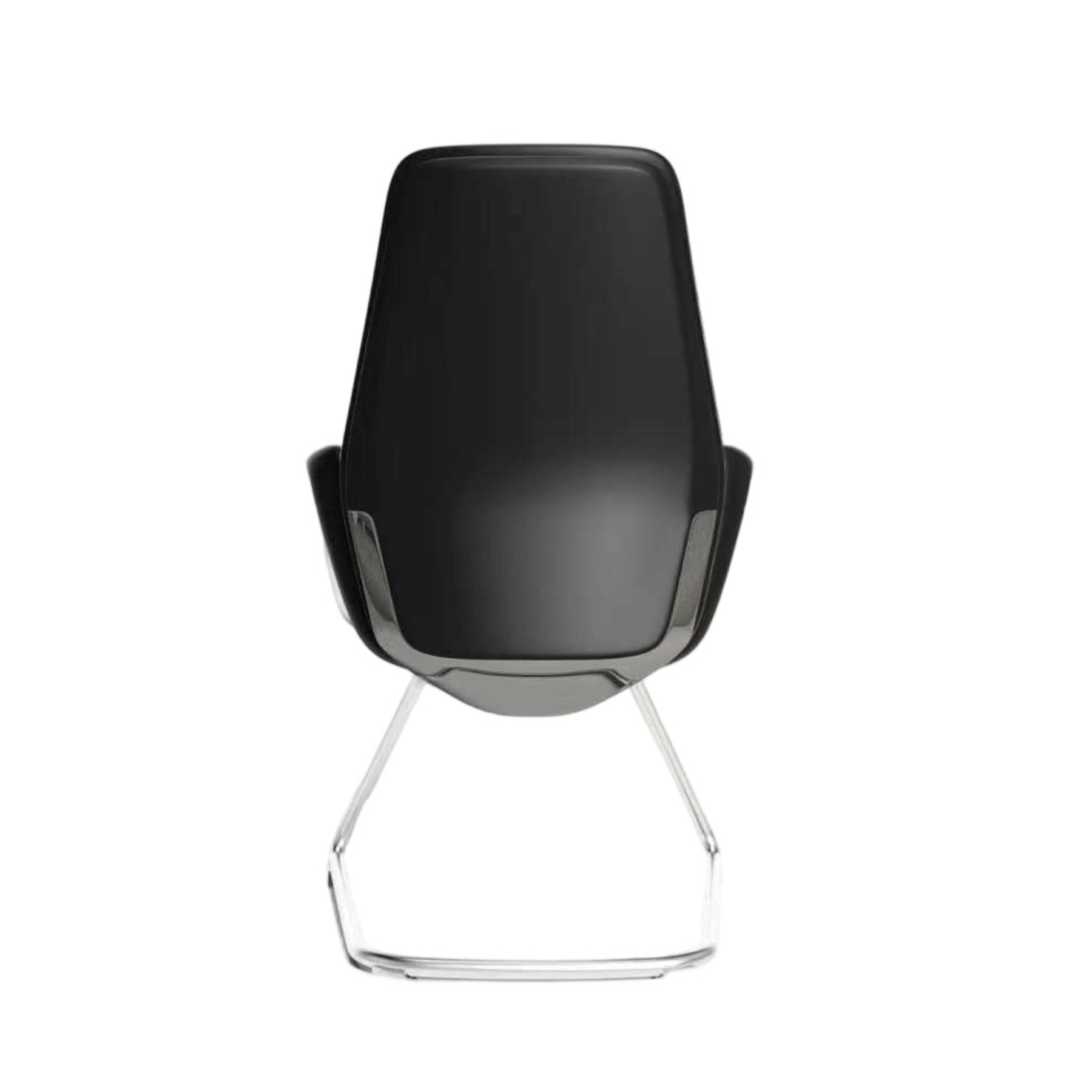 Silla de Visita TH03V Vinipiel Negro y Base de Trineo Cromada