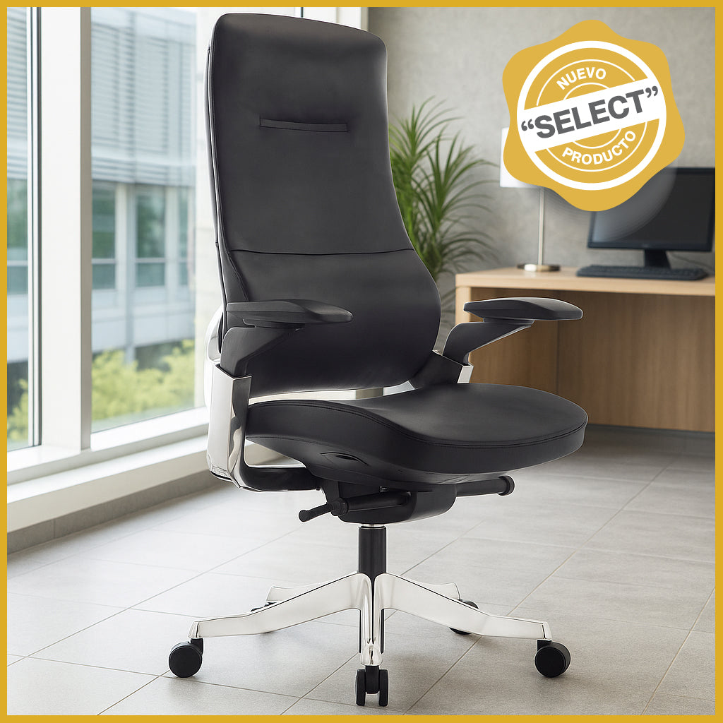 Silla Ejecutiva TA01 Vinipiel Negro y Base Cromada