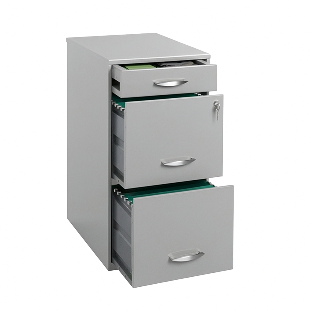 Archivero Vertical Metálico 1 Papelero y 2 Archiveros OFIK 535