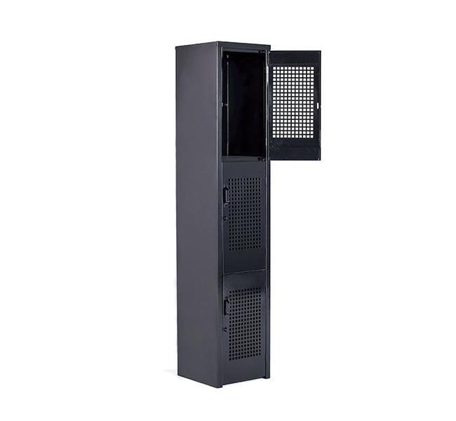 Locker metálico perforado de 3 puertas