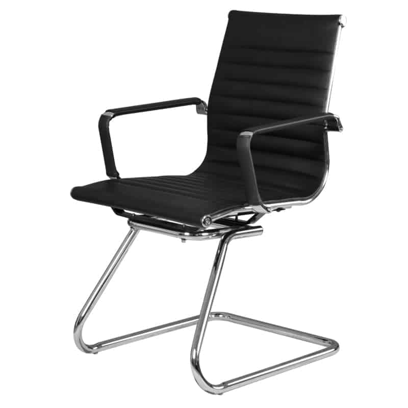 Silla de Visita Trineo Vista Vinipiel Negra 1001V OFIK 348