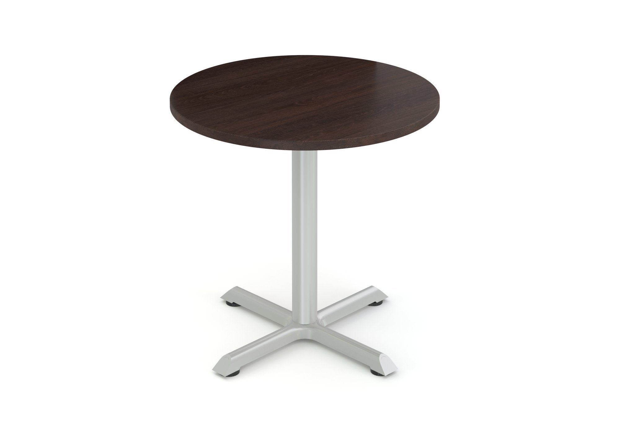 Mesa circular con base metálica