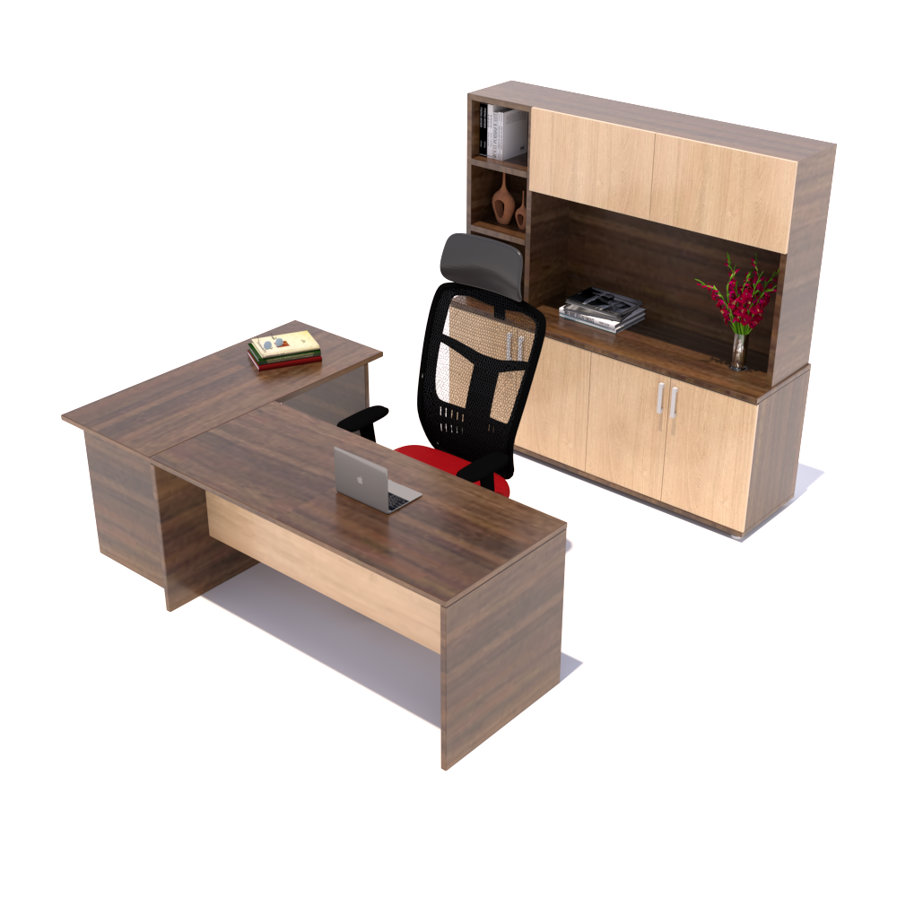 Conjunto de Escritorio Grapa, Mesa Gautier, Credenza y Librero Estephany