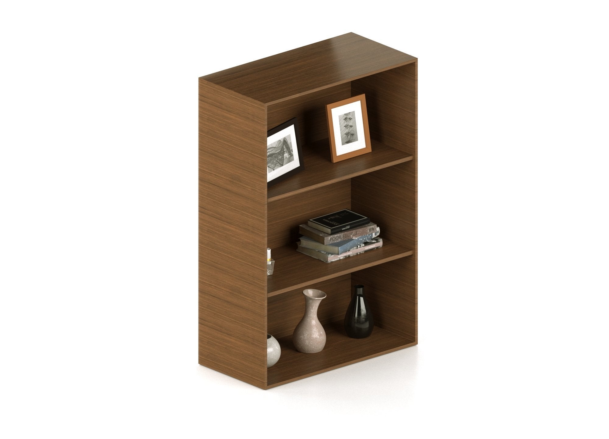 Librero de piso abierto con 2 entrepaños