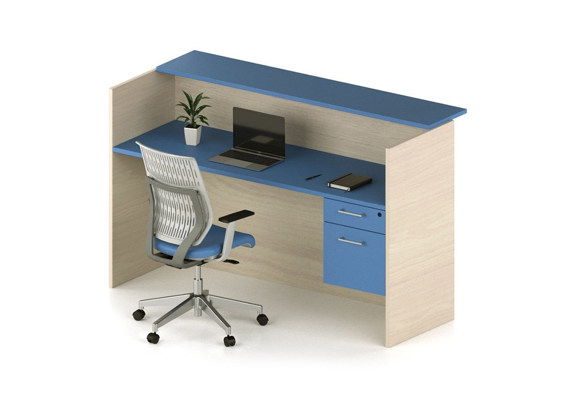 Recepción tipo mostrador con archivero colgante