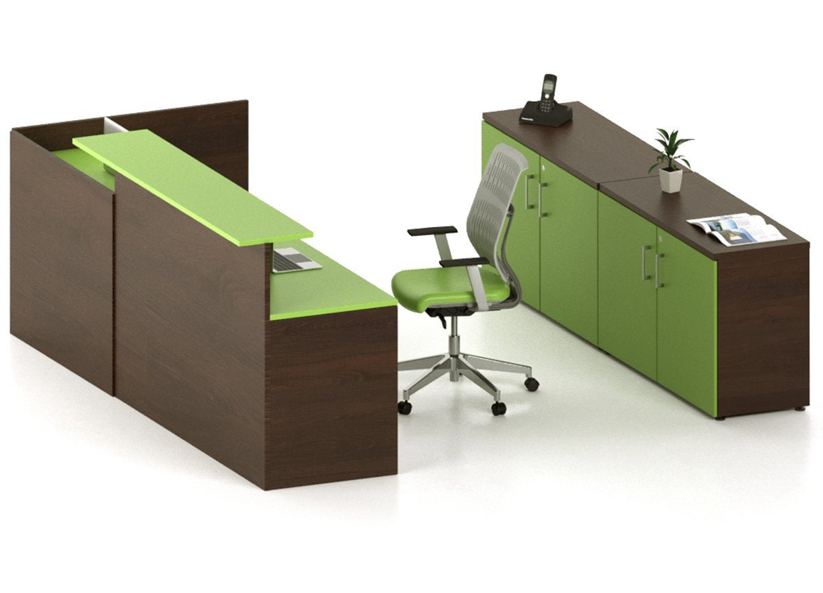 Conjunto de recepción con larguero y credenza