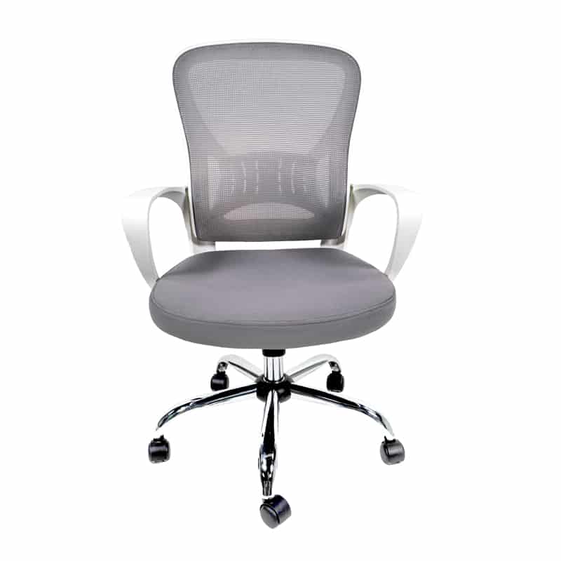 Silla Operativa E105 Mesh y Tela Color Gris Base Cromada 922