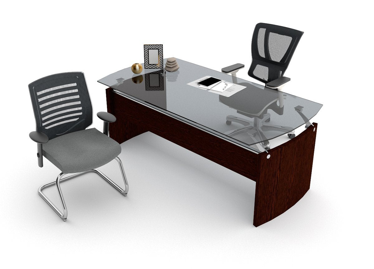 Escritorio ejecutivo con cubierta de cristal