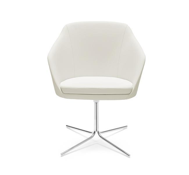 Sillón anette labenze con base fija de acero cromado