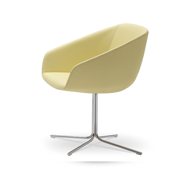 Sillón breck labenze base fija de acero cromado