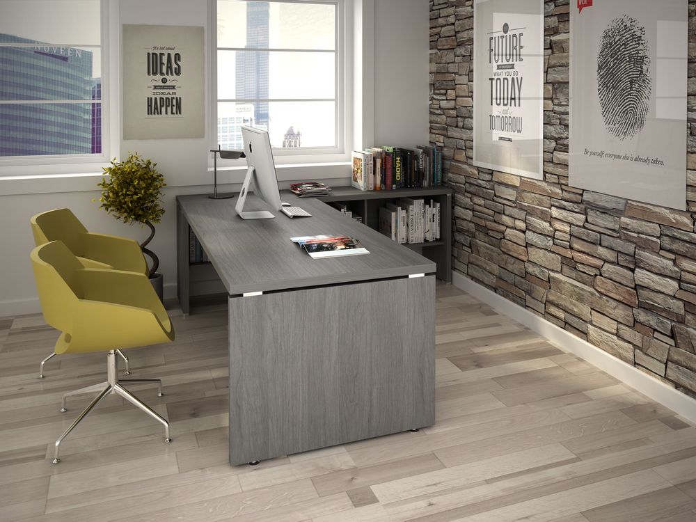 Escritorio Kamos Plus Ejecutivo con Credenza Lateral Abierta Newform