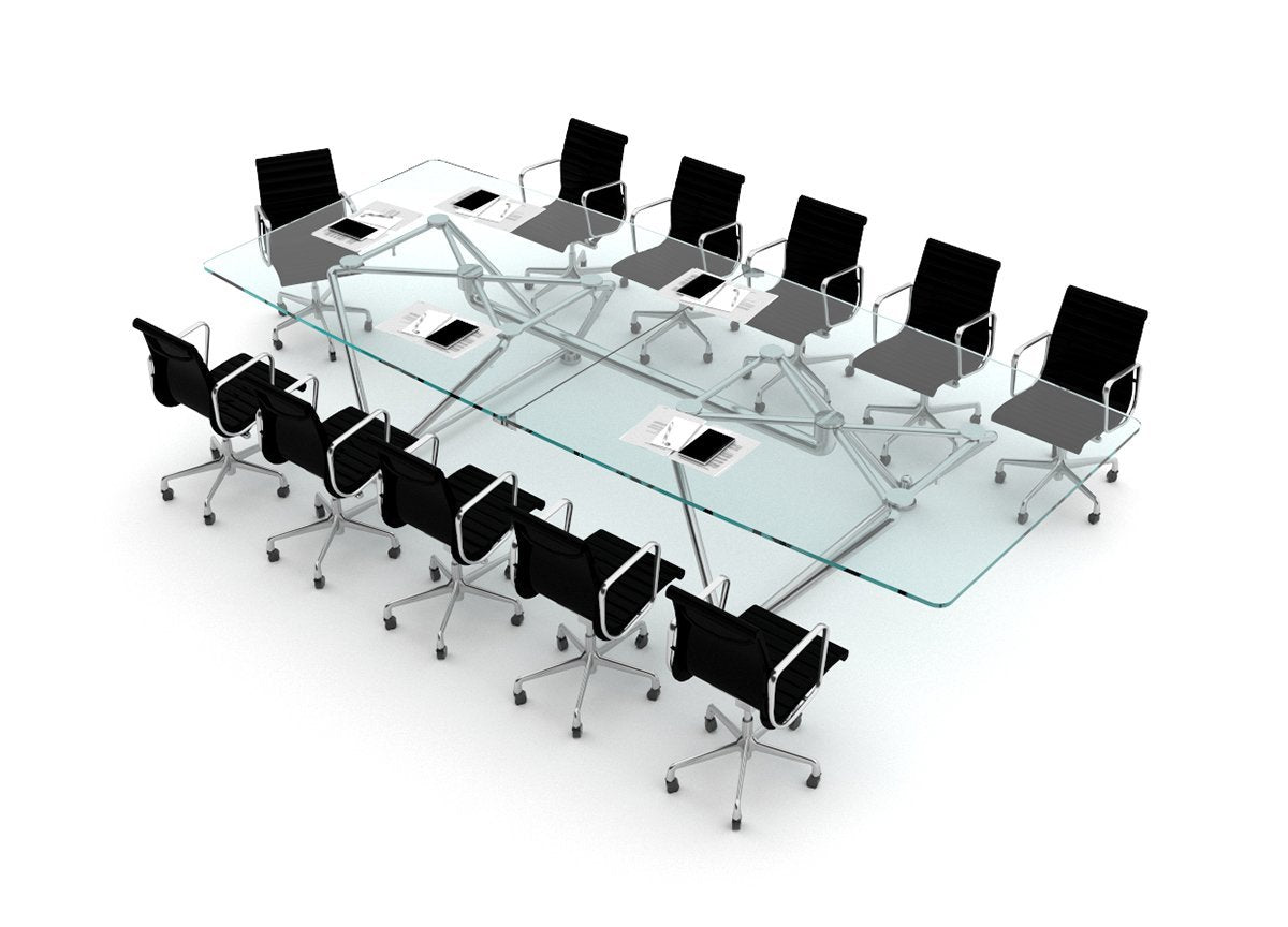 Mesa de juntas con cubierta de cristal