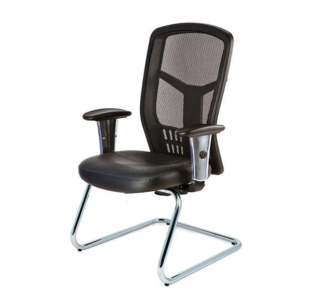 Sillón de visita en piel requiez