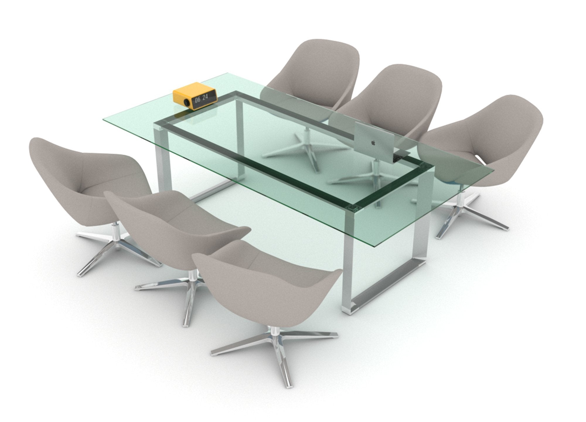 Mesa de juntas con cubierta de vidrio