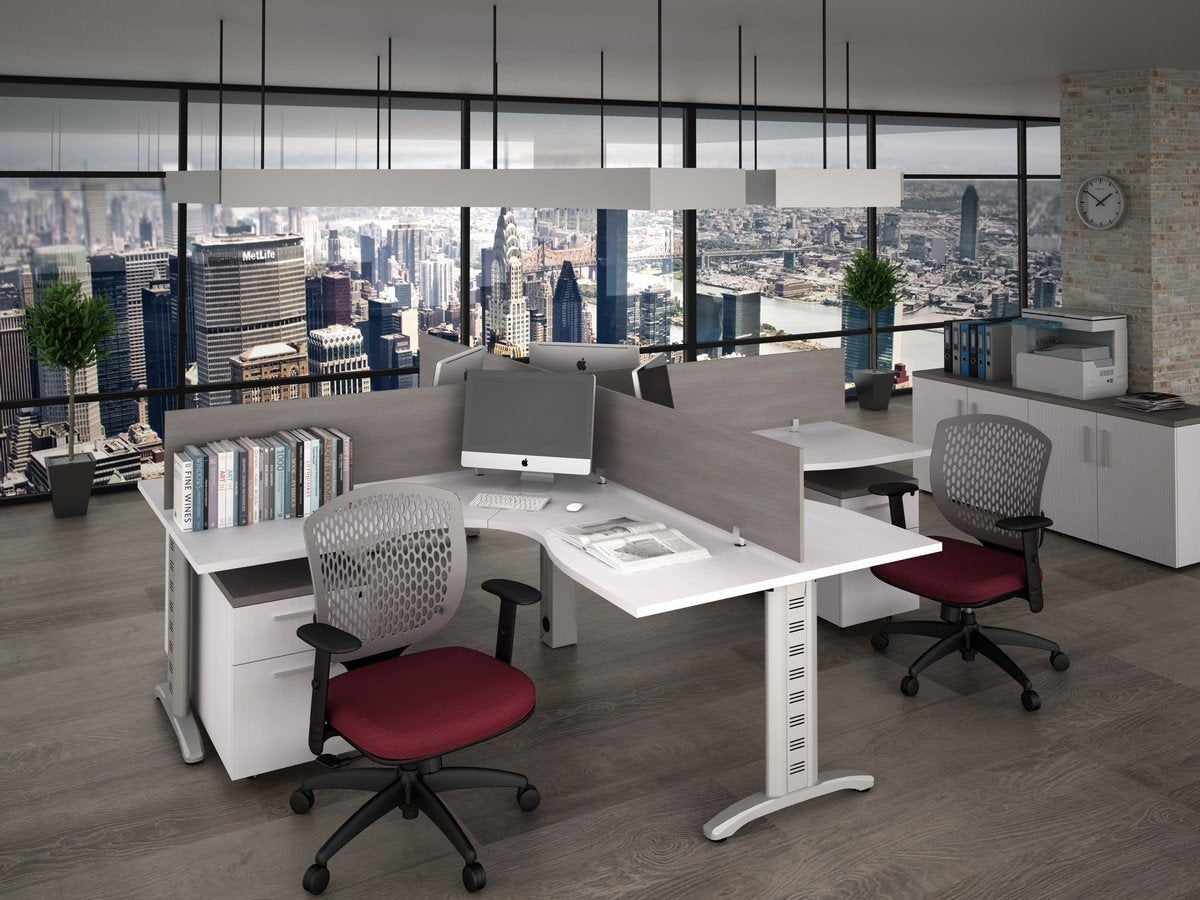 Escritorio Operativo para 4 Personas Techno Tech TC / Silver