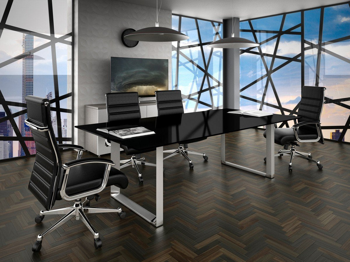 Mesa de juntas con cubierta de vidrio