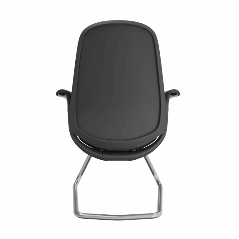Silla Ejecutiva TH09 Vinipiel Negro y Base de Trineo Cromada Ofik 1291