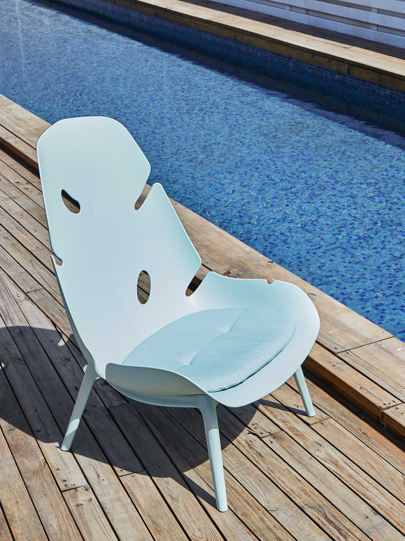 OFFIHO LAGOON MONSTERA OHV-7066 RA | Silla Mecedora Diseño Inspirado en la  Naturaleza para Habitación Hotel | Material Ecológico | Azul | Asiento de