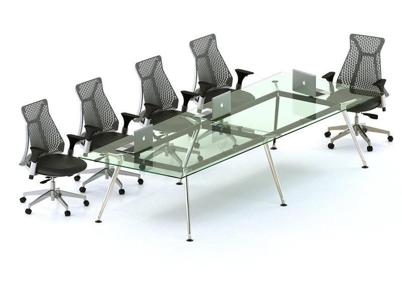 Mesa de juntas consejo con cubiertas de vidrio 